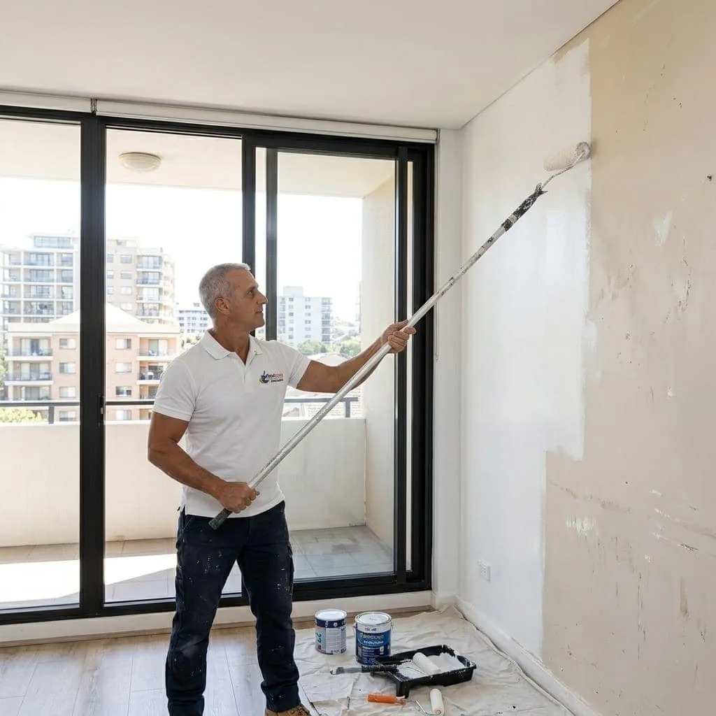 Real estate painting — Paintcom painter at work in Sydney