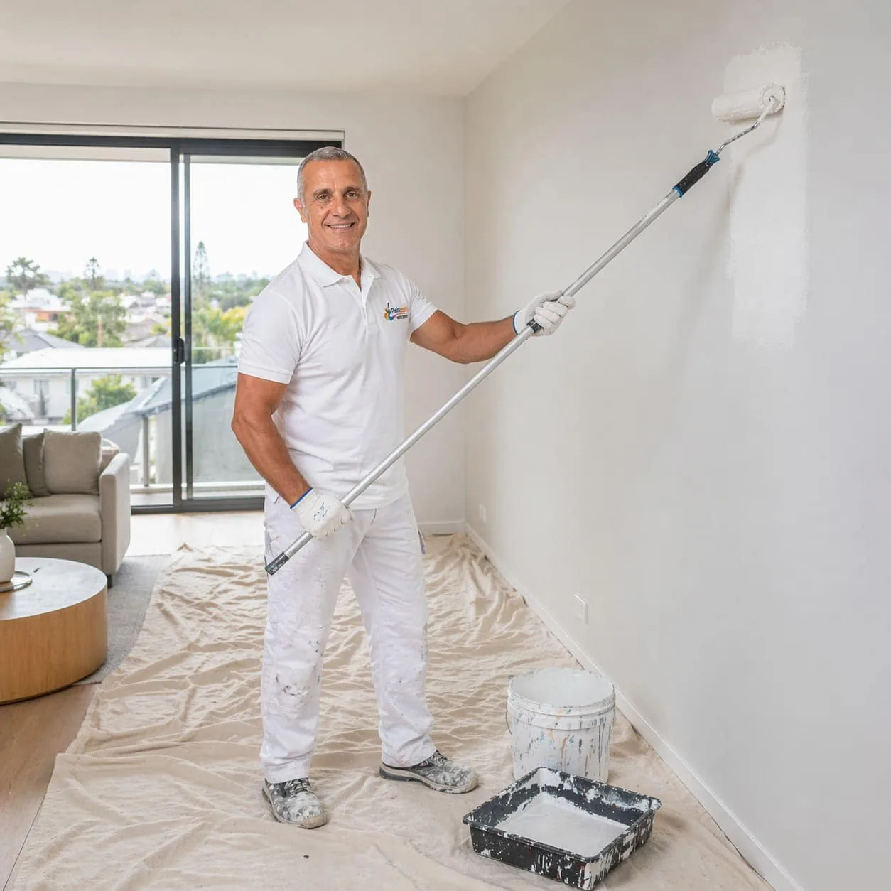 Residential painting — Paintcom painter at work in Sydney