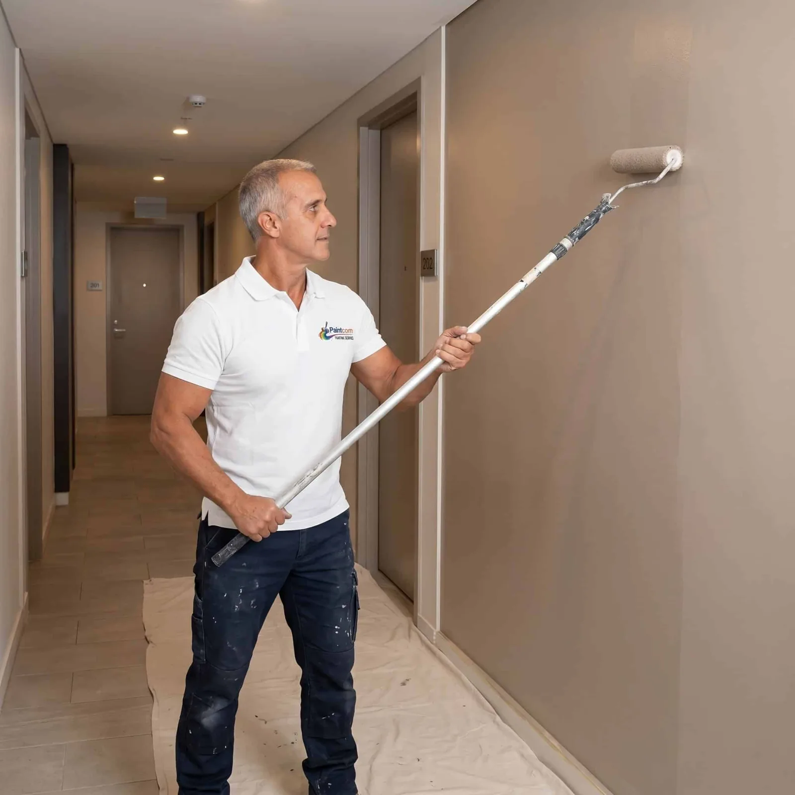Strata & body corporate — Paintcom painter at work in Sydney